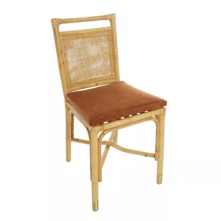 Chaise Velours Brique