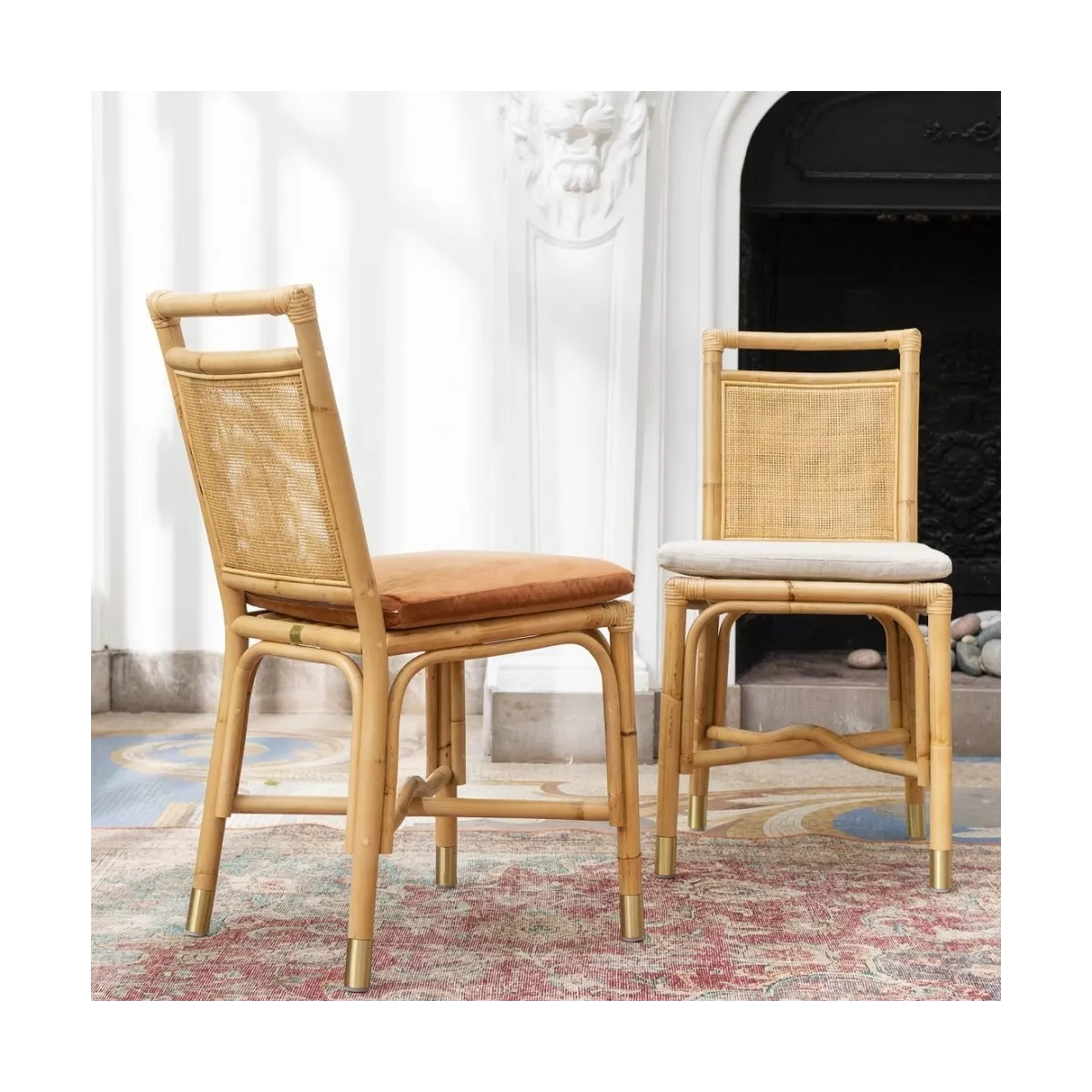 Chaise Velours Brique