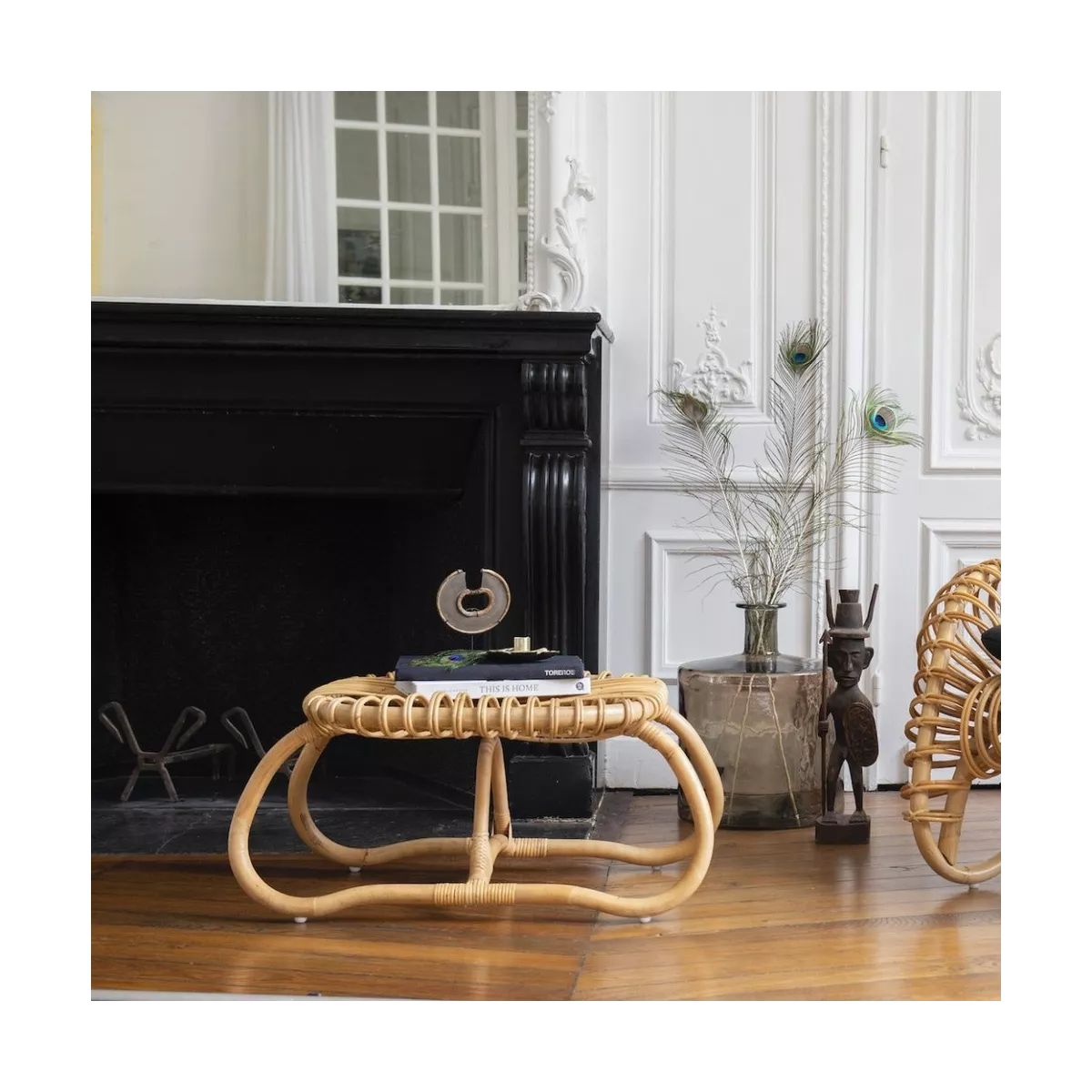 Pouf Boucle en Rotin