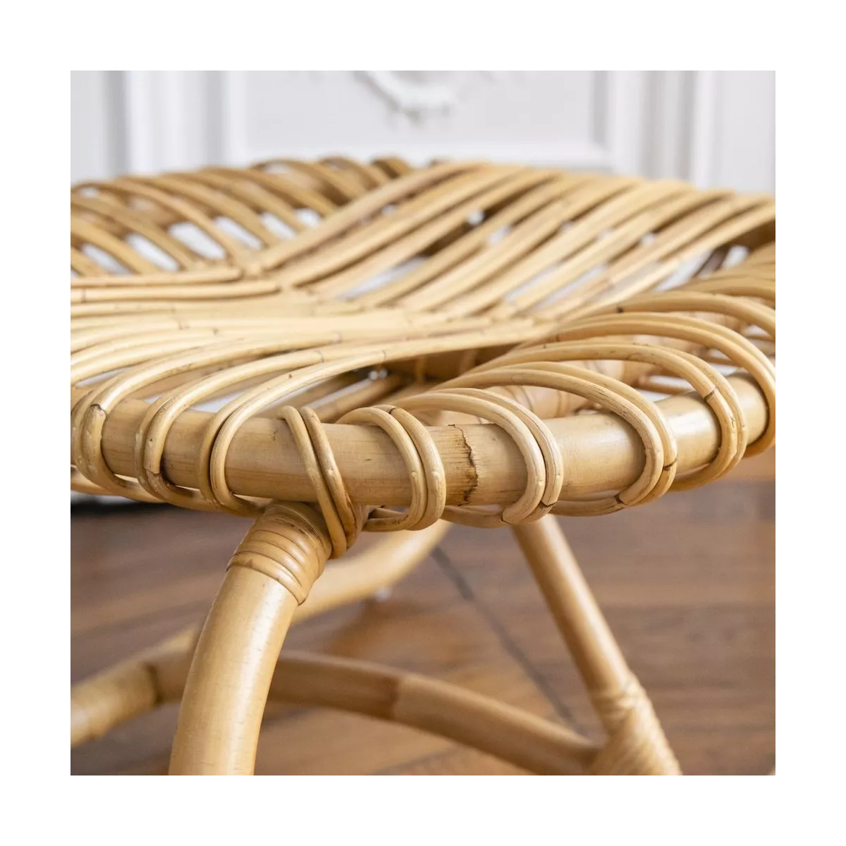 Pouf Boucle en Rotin