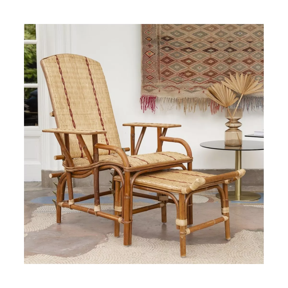 Chaise Longue Bagatelle en Rotin