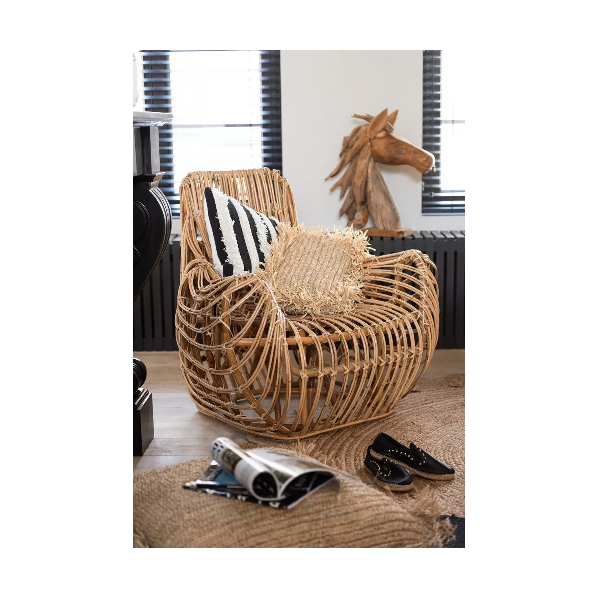 Fauteuil Rotin Naturel Ana