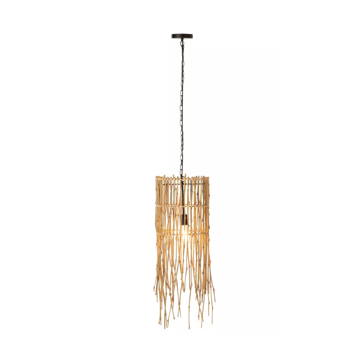 Suspension Métal Rotin Roseau