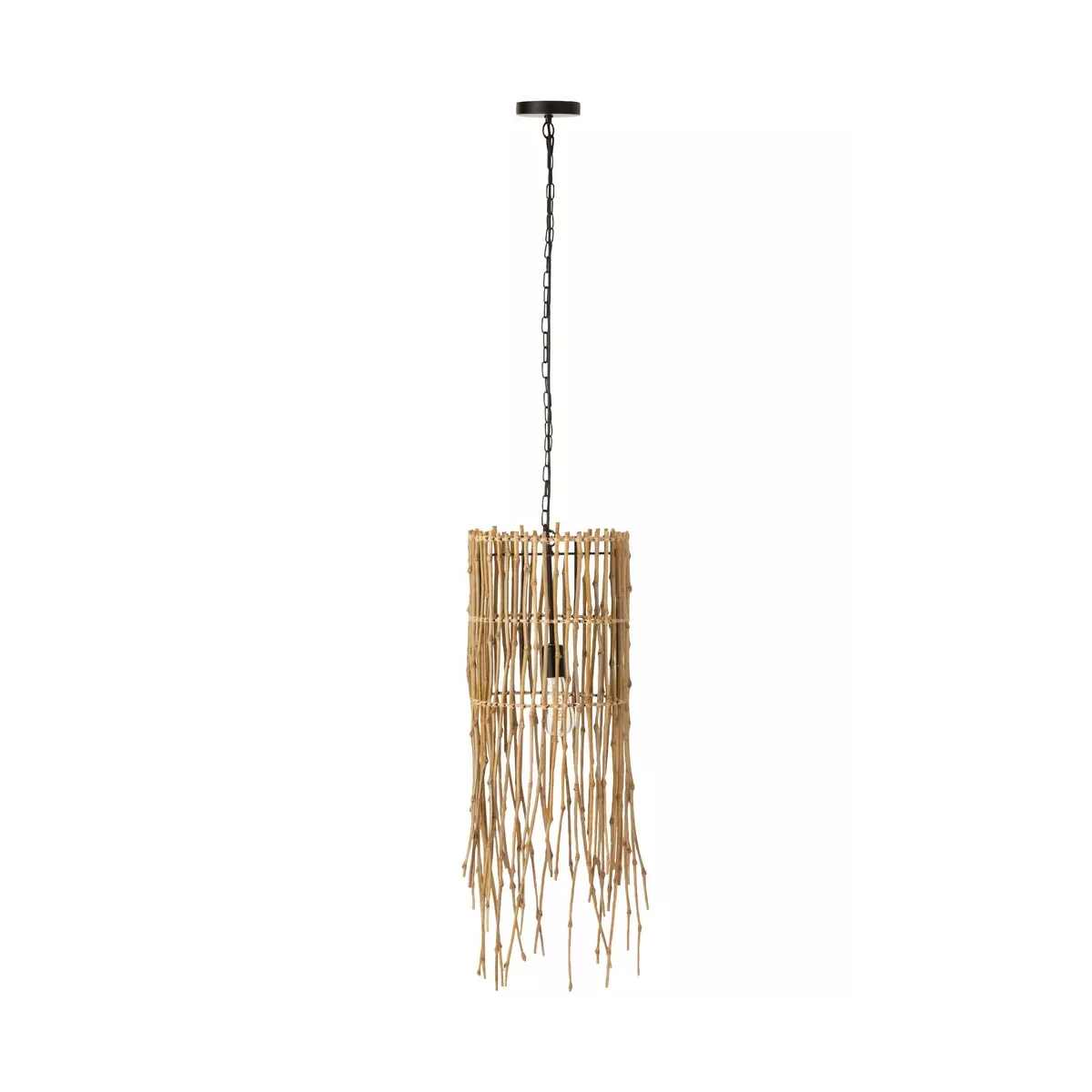 Suspension Métal Rotin Roseau