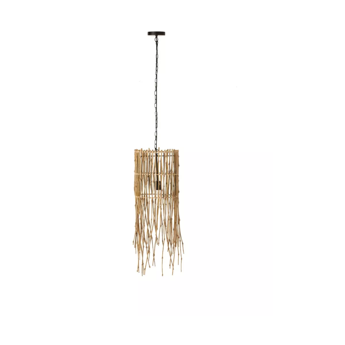 Suspension Métal Rotin Roseau