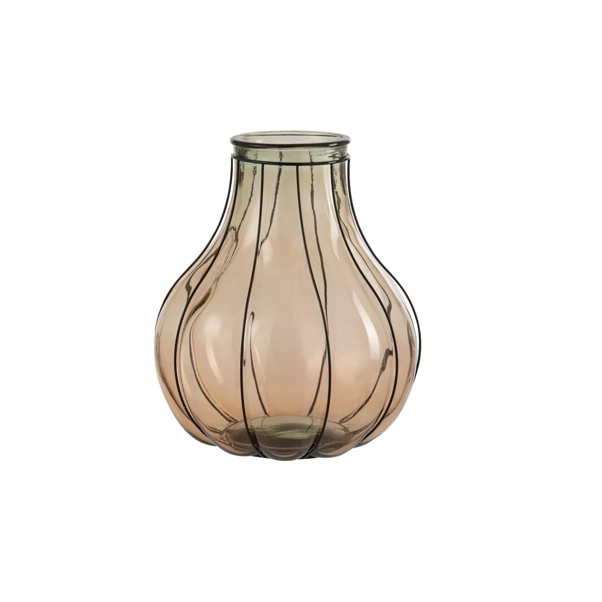 Vase Fusion Verre Ambre H.38cm