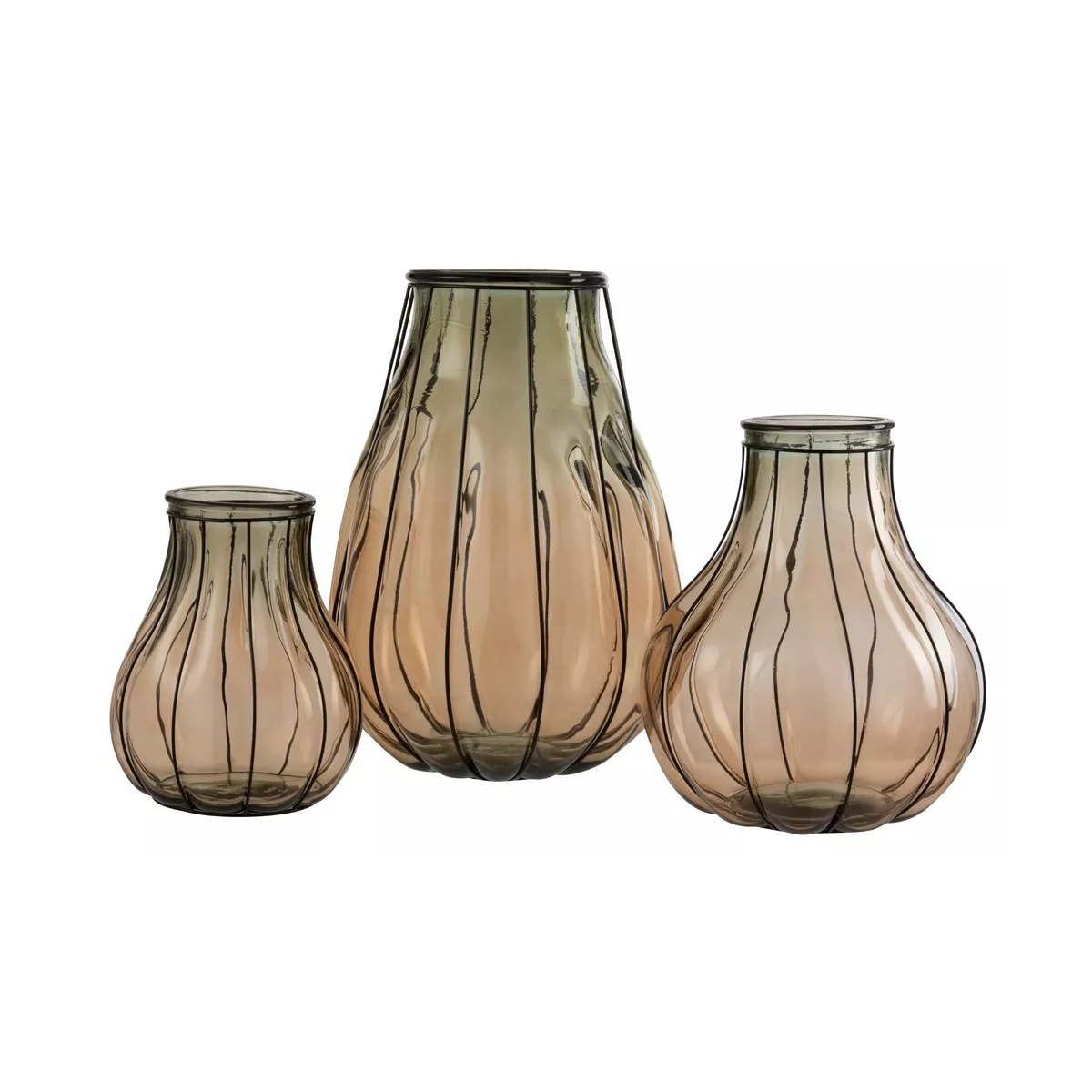 Vase Fusion Verre Ambre H.38cm