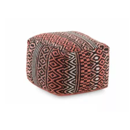 Pouf Coton et Jute 45x45 Rose