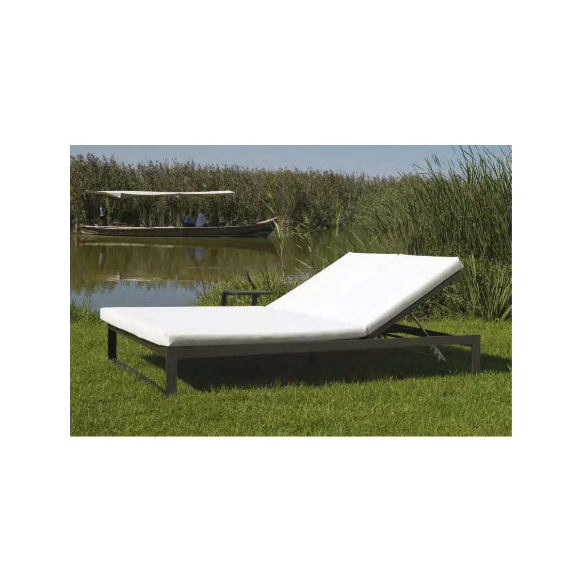 Chaise Longue Double Métal Gris Porto