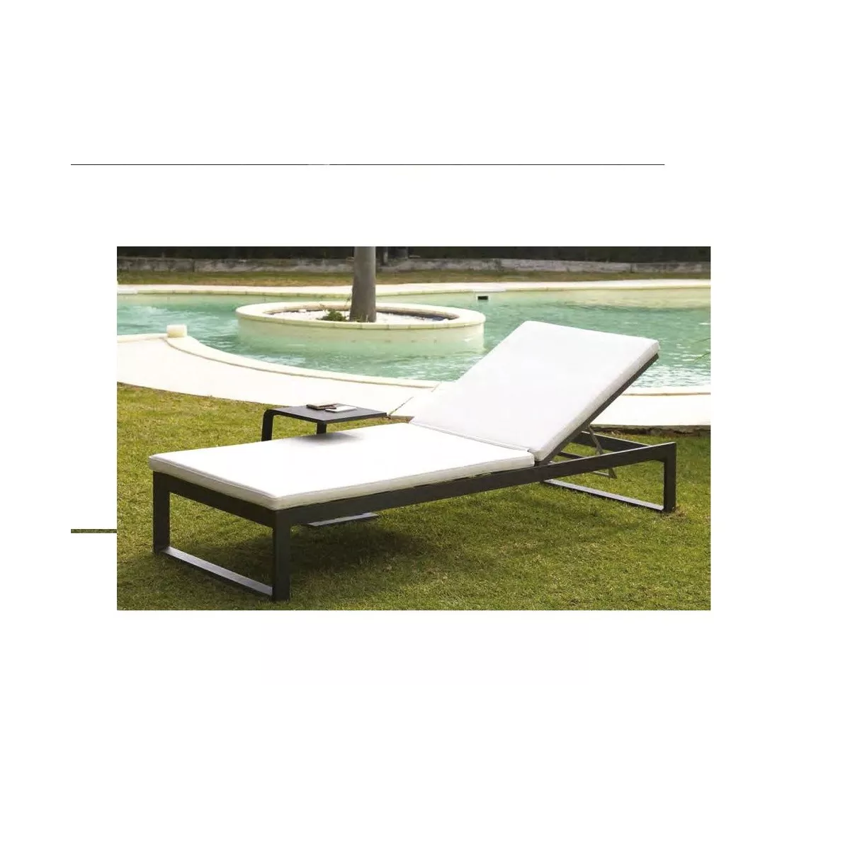 Chaise Longue Métal Gris Porto