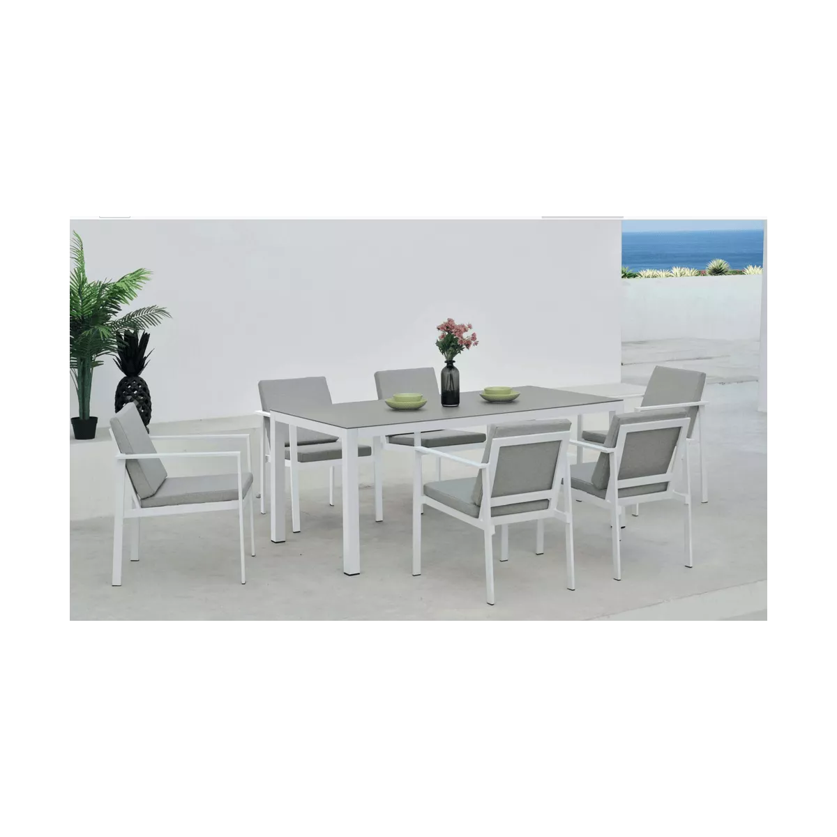 Table 180x90  San Marino  Aluminium Blanc