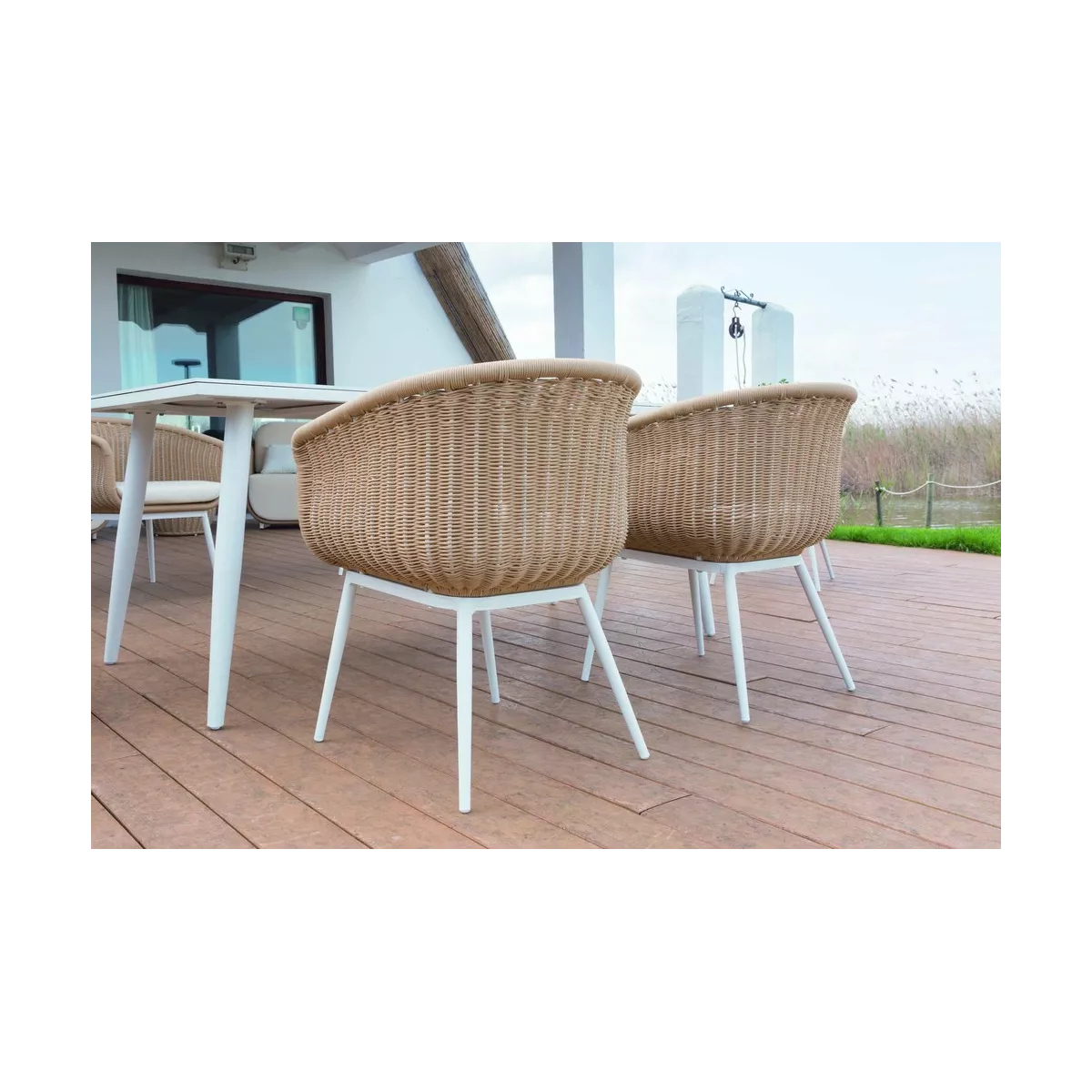 Table 180x90  Palma  Aluminium Blanc