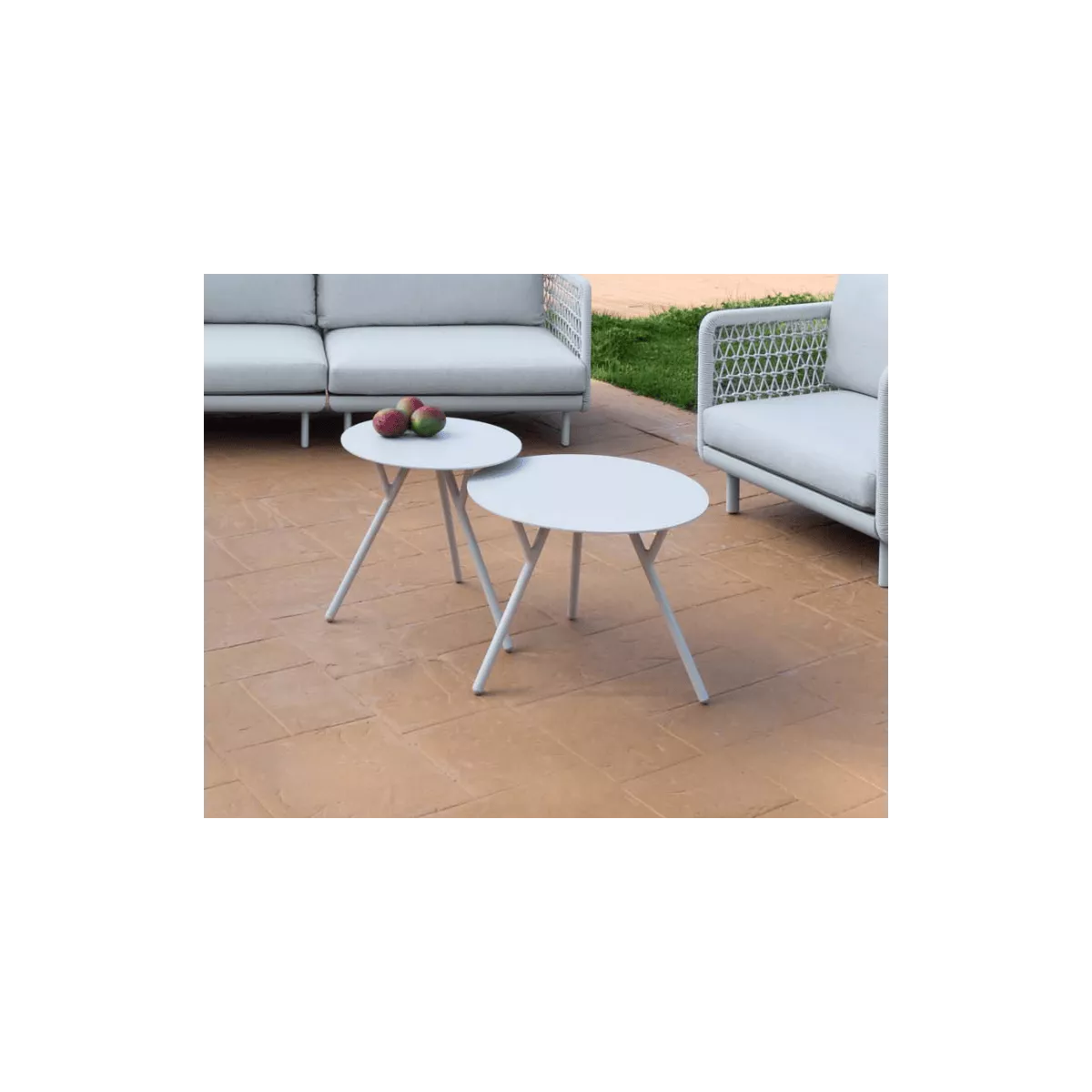 Série de 2 Tables Basses Verona Gigognes Blanc