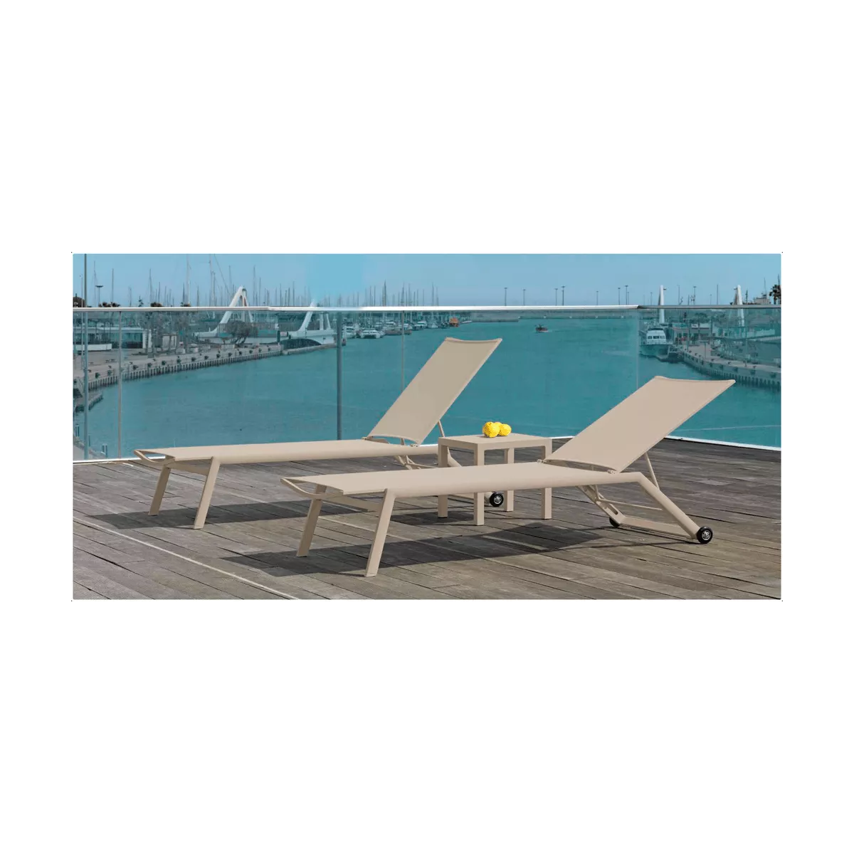 Chaise Longue Faro Alu Taupe