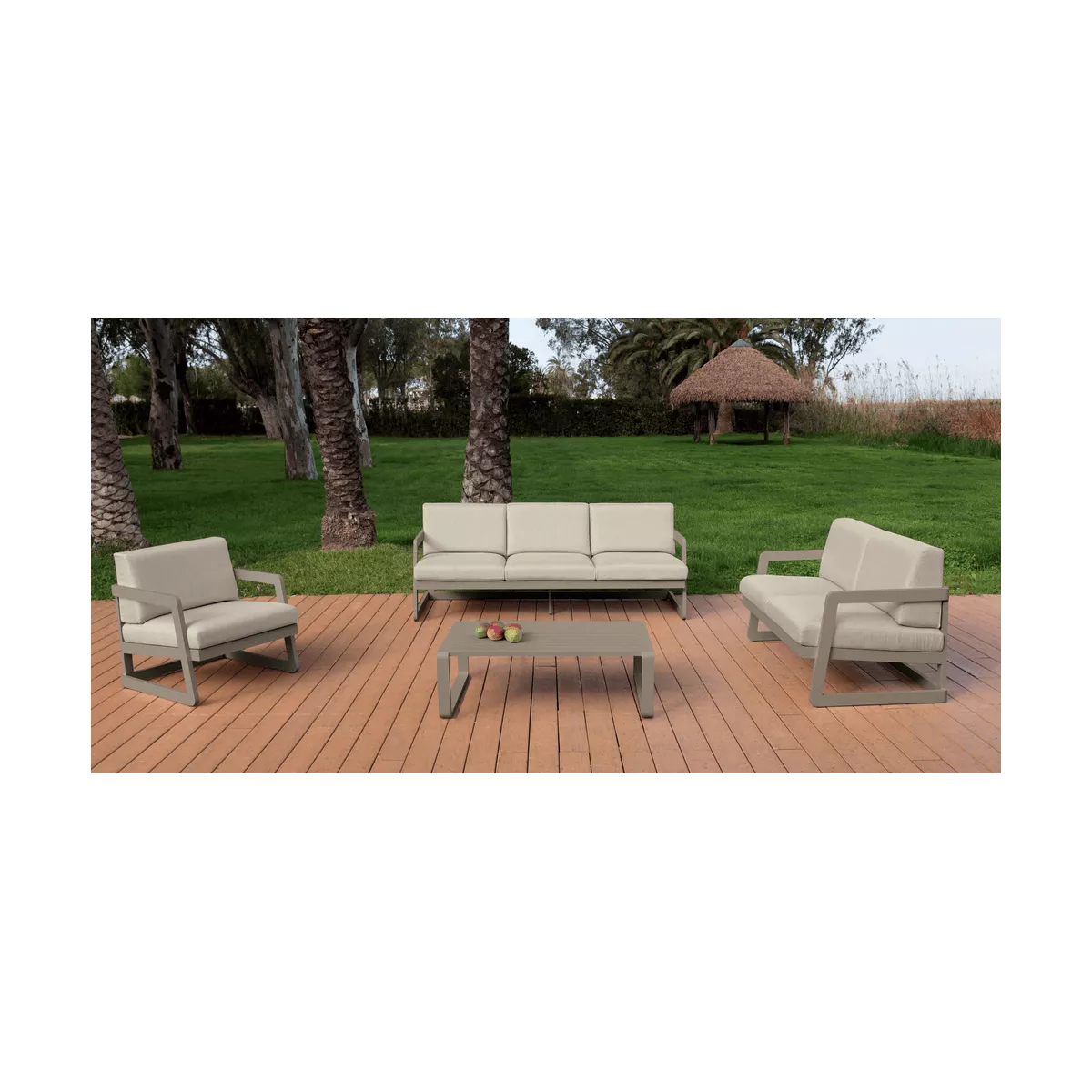 Ensemble 2 Fauteuils Faro + Table basse Carrée Faro