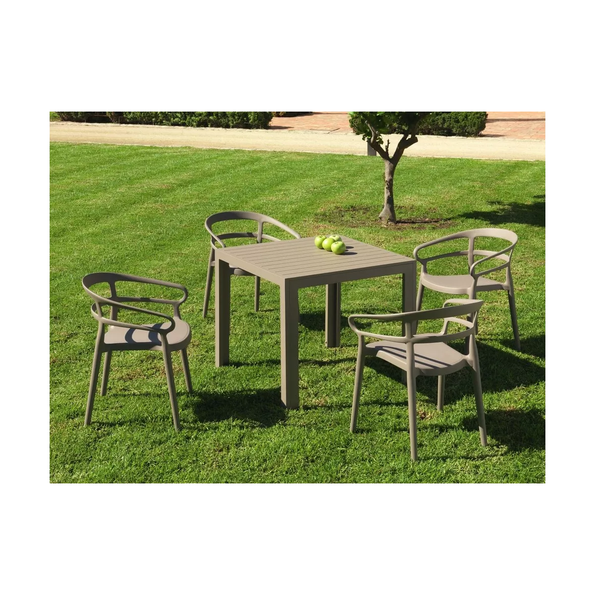 Table Faro Taupe 80x80