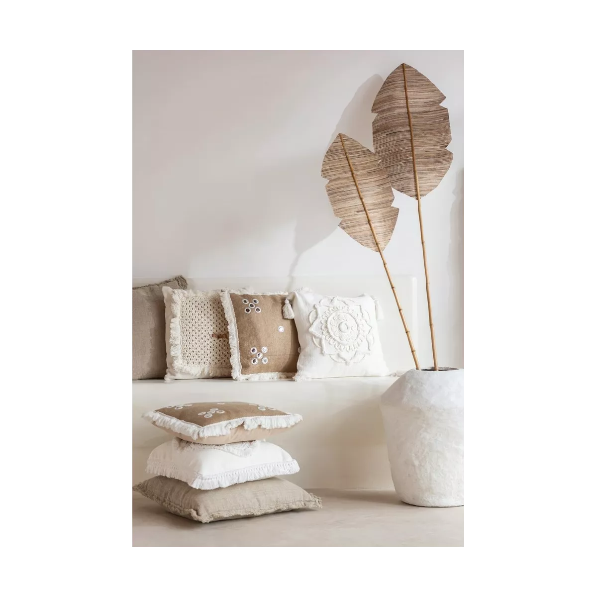 Feuille déco Bambou et bananier 202cm