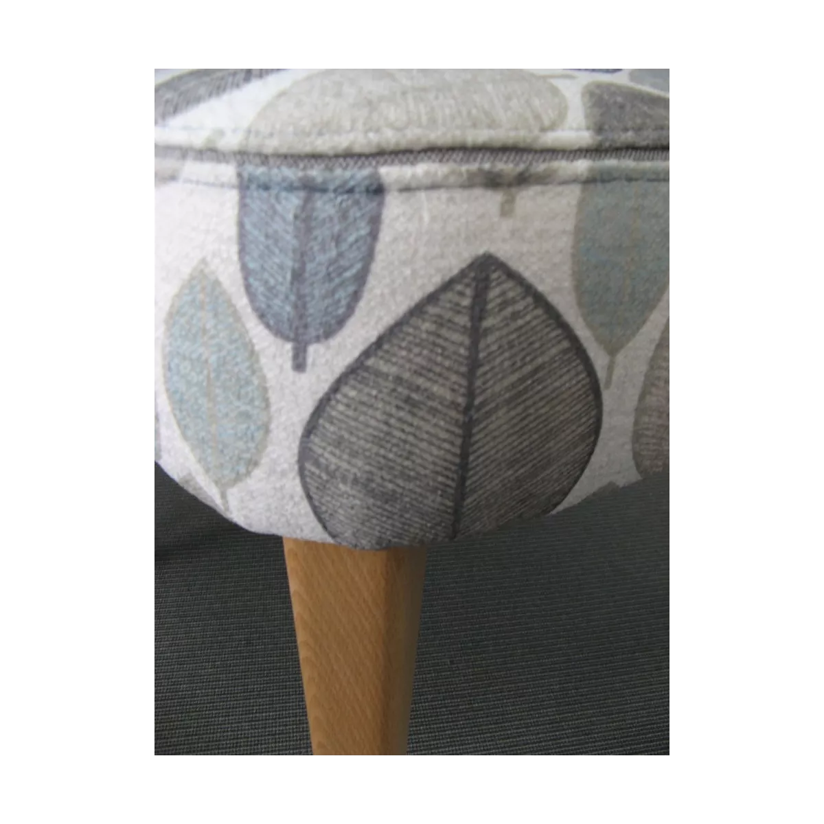 Pouf Catania Feuilles bleu