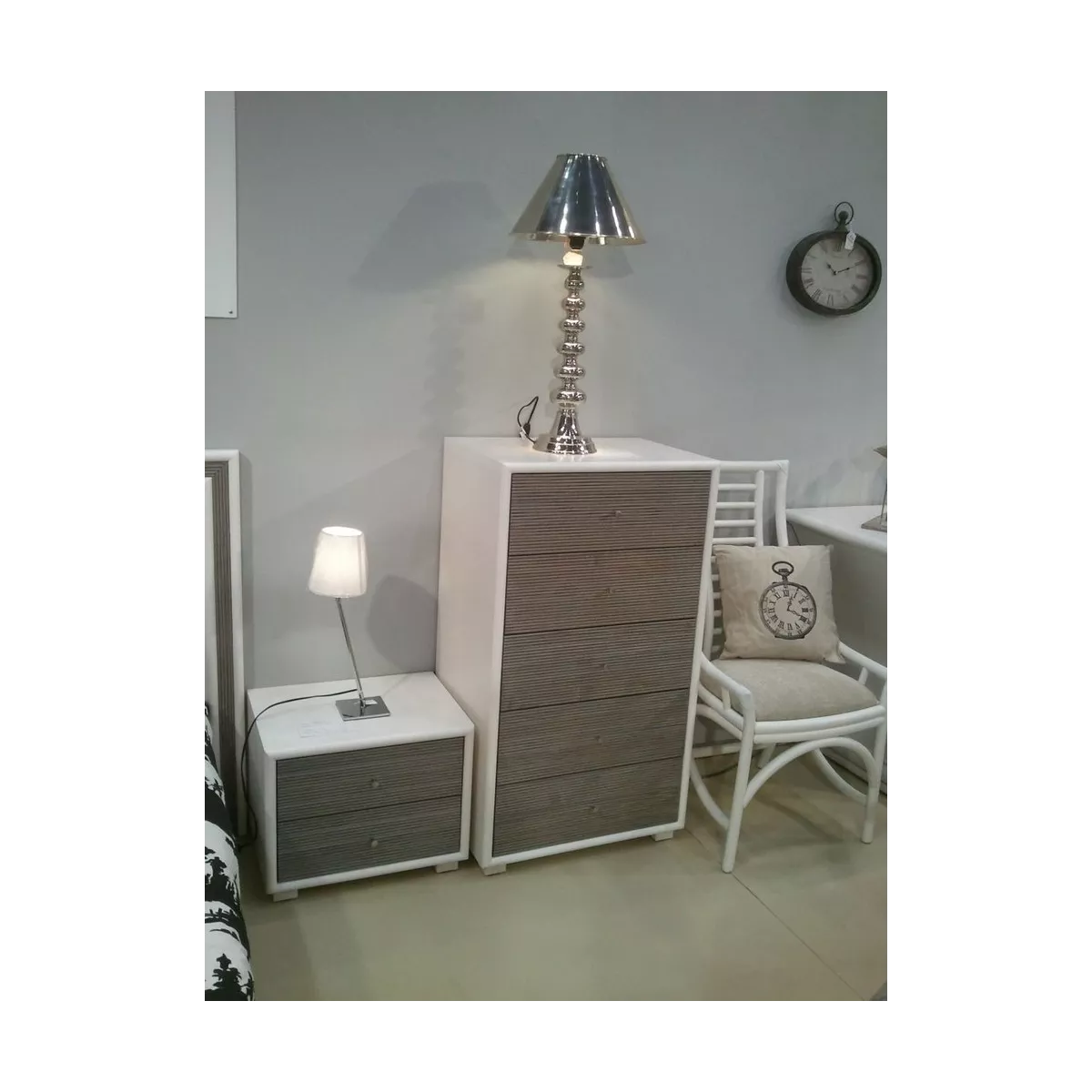 Chiffonnier Sendaï Blanc et Gris