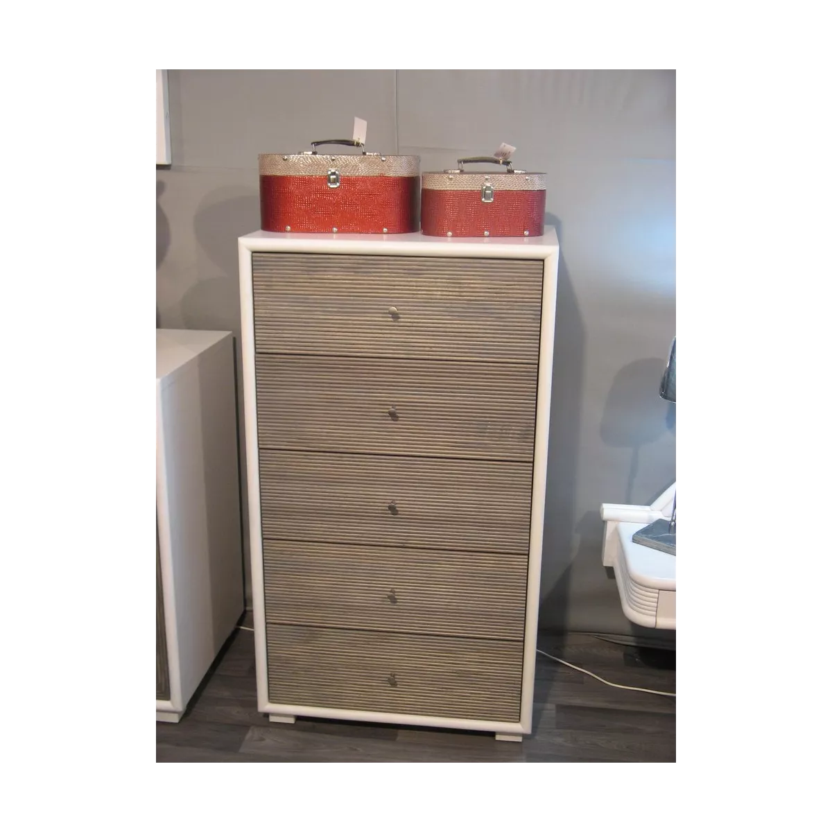 Chiffonnier Sendaï Blanc et Gris