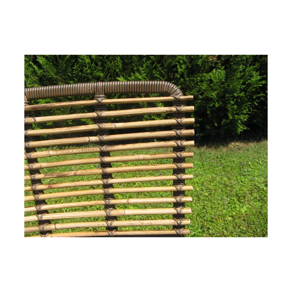 Chaise Baltimore Rotin Naturel et pieds métal noir