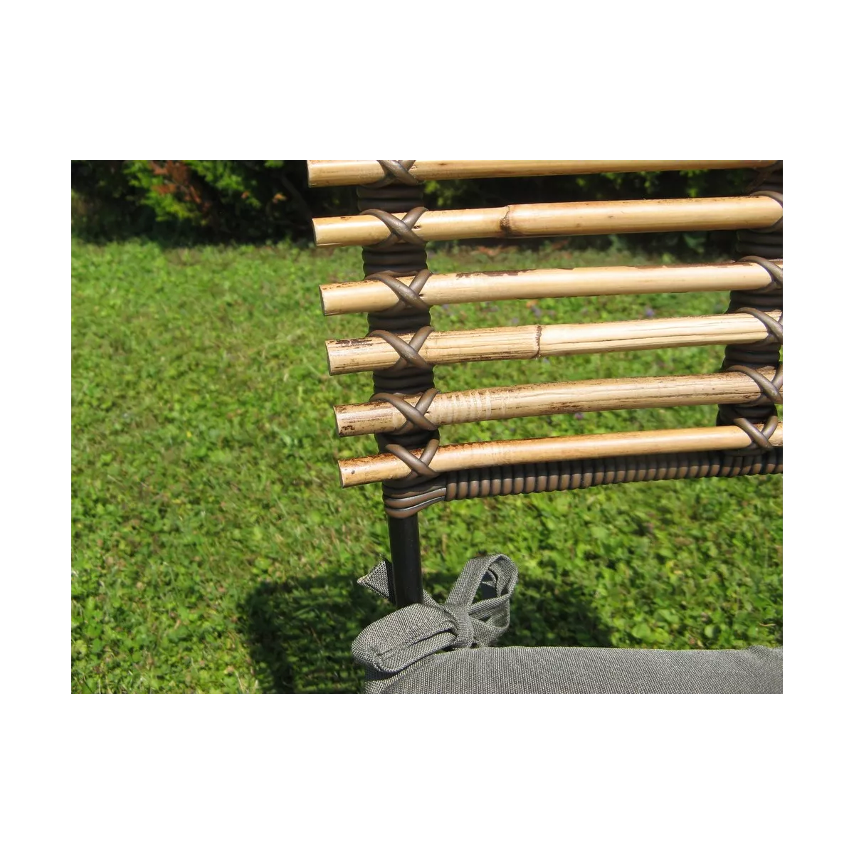 Chaise Baltimore Rotin Naturel et pieds métal noir