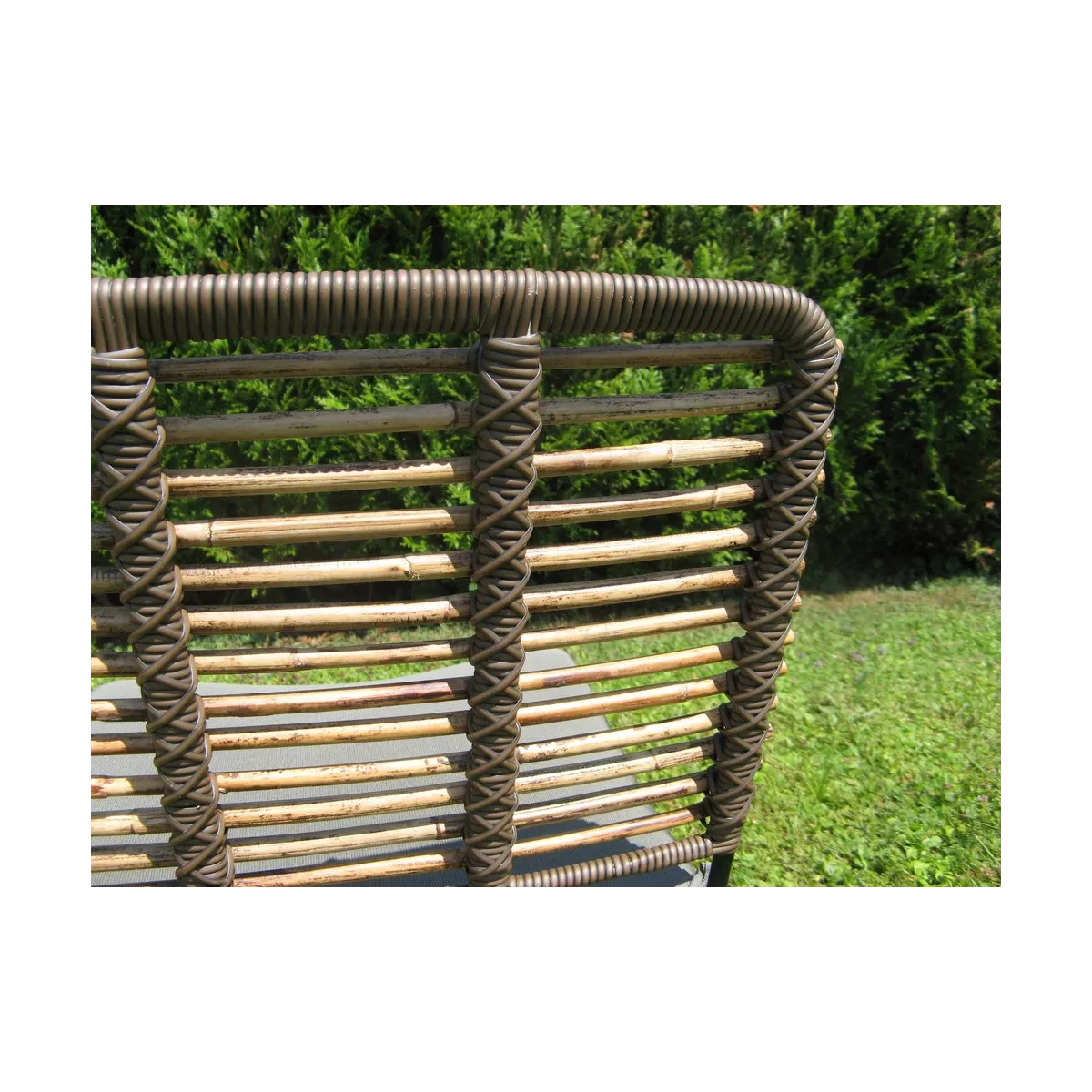 Chaise Baltimore Rotin Naturel et pieds métal noir
