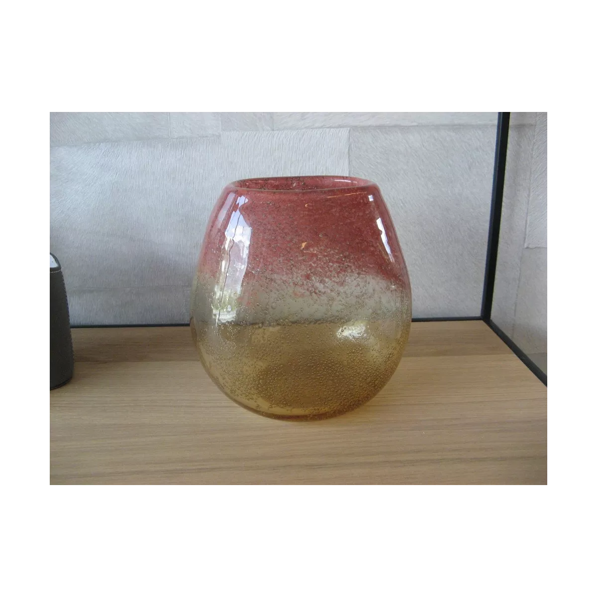 Vase en Pâte de Verre bicolore H.20cm