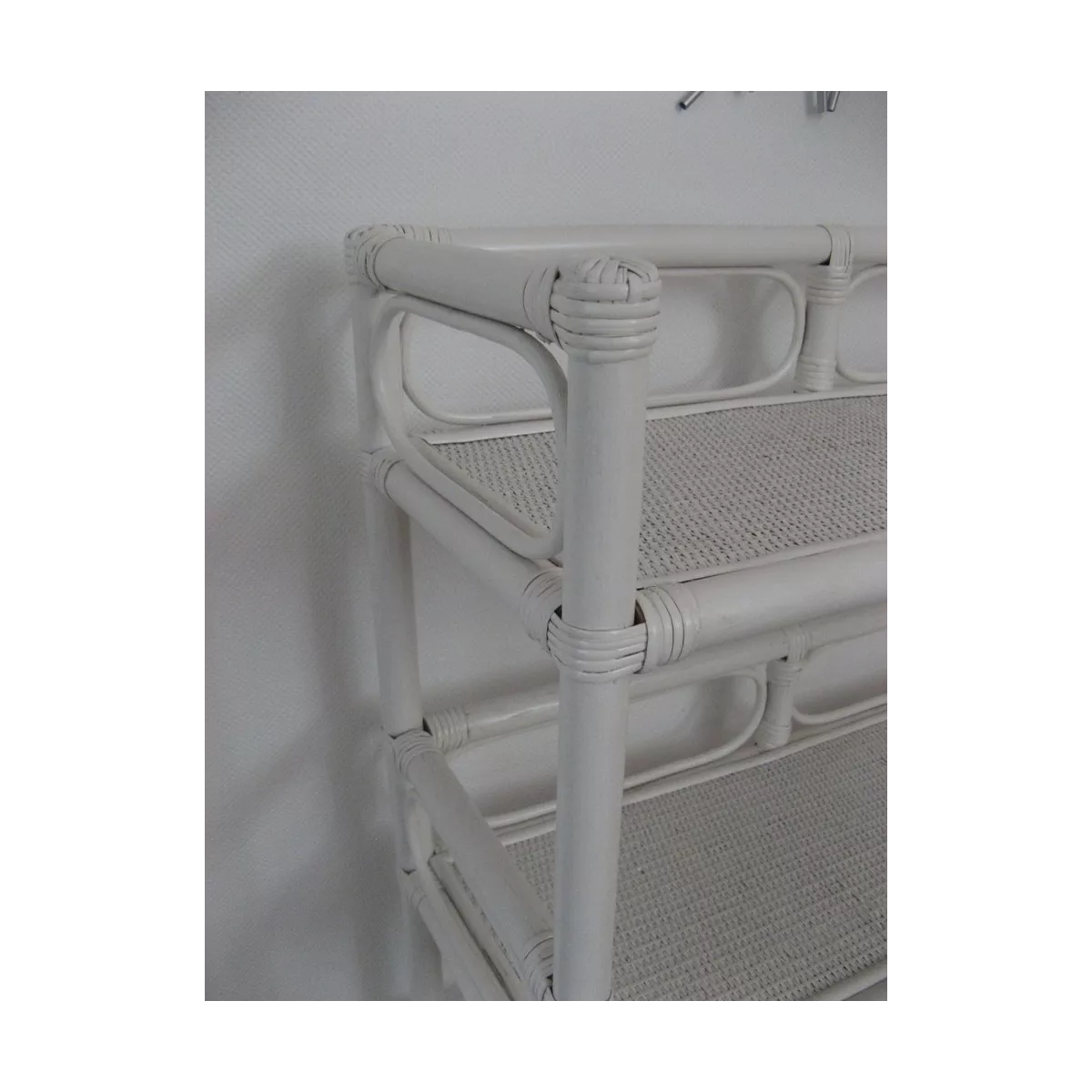 Etagère Book 3 Plateaux  Rotin Blanc 75x30x95