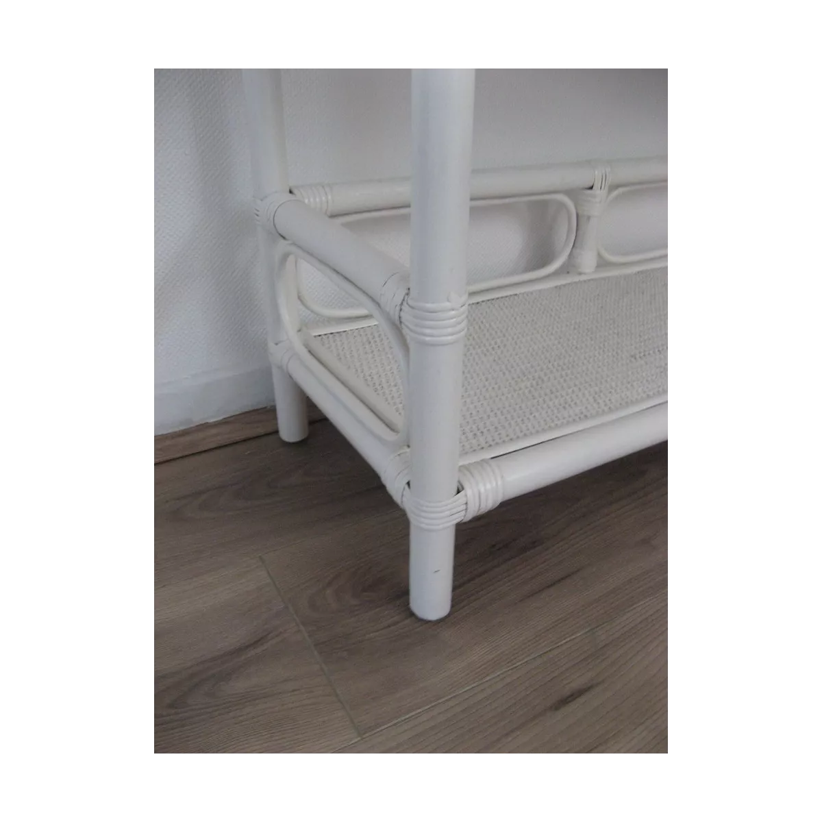 Etagère Book 3 Plateaux  Rotin Blanc 75x30x95