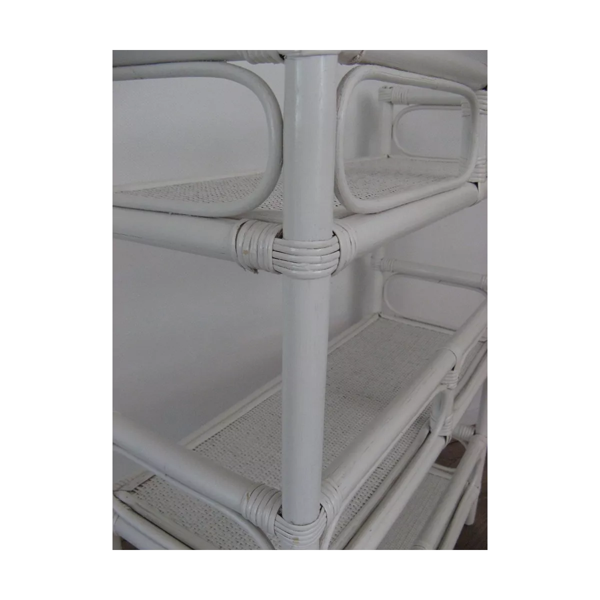 Etagère Book 3 Plateaux  Rotin Blanc 75x30x95