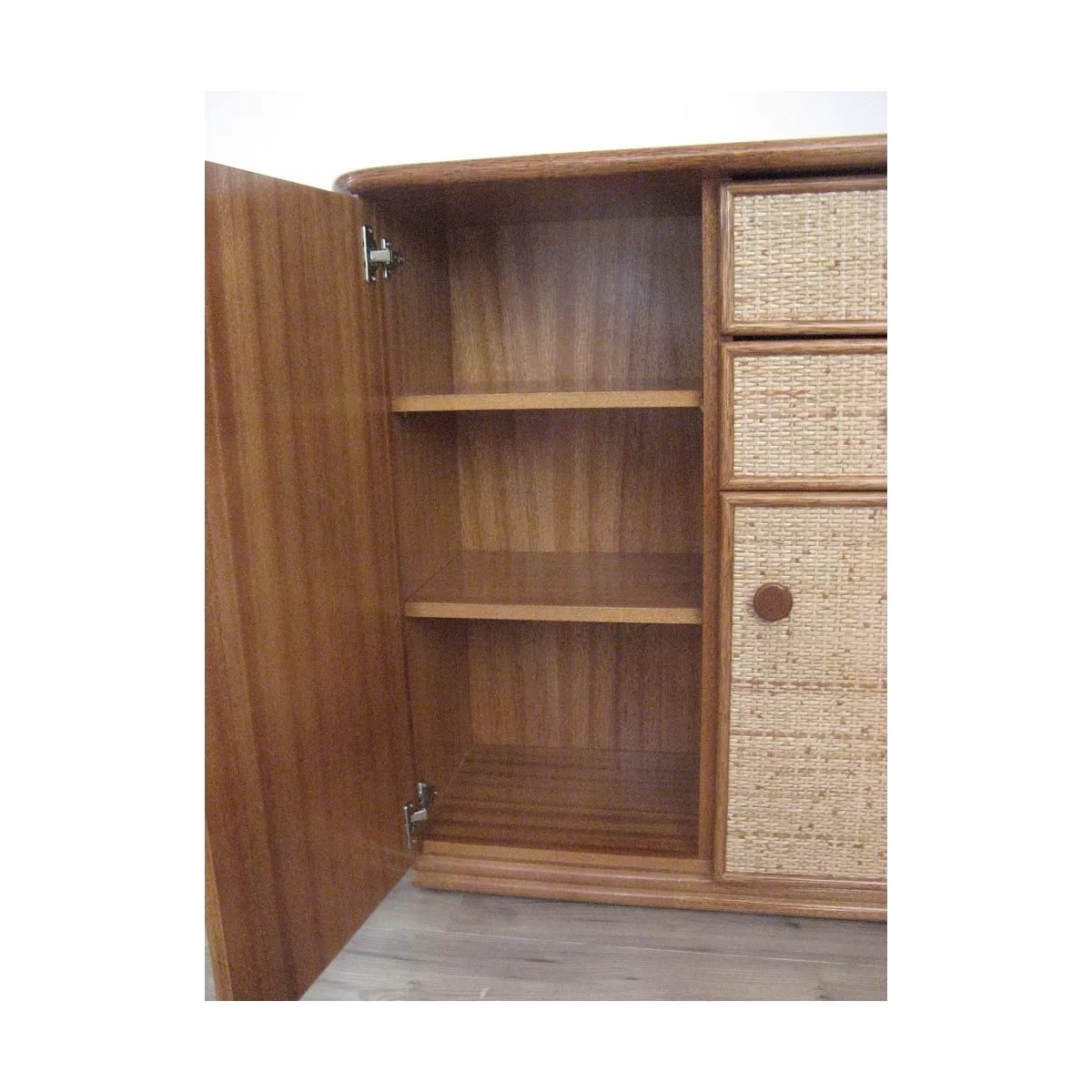 Meuble Delos 87x39 : 2 Portes et 2 Tiroirs Merisier
