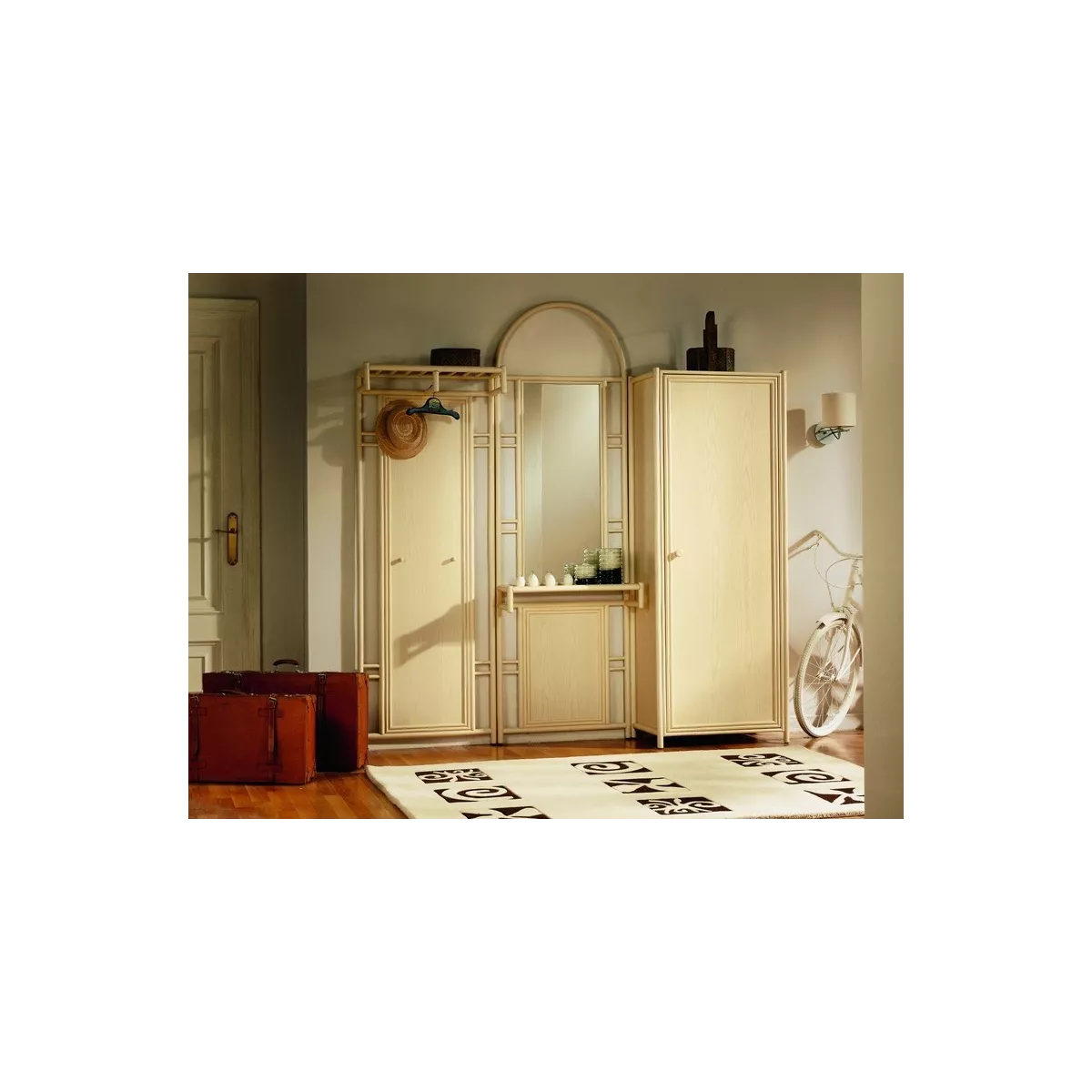Vestiaire d'entrée Talia Ivoire 198 cm