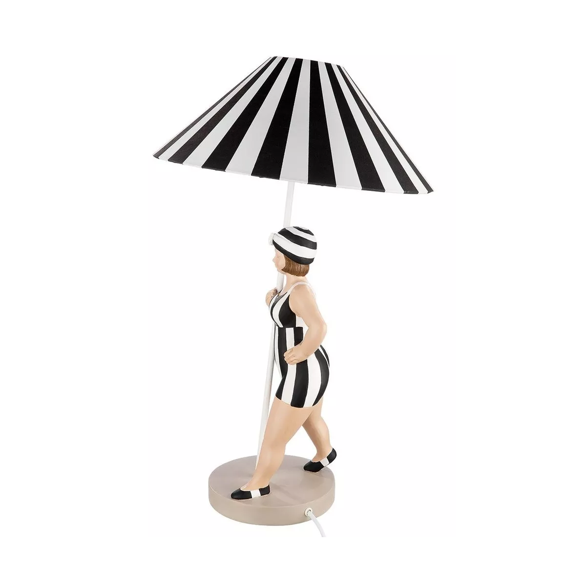 Lampe Becky noir et blanc H.50cm