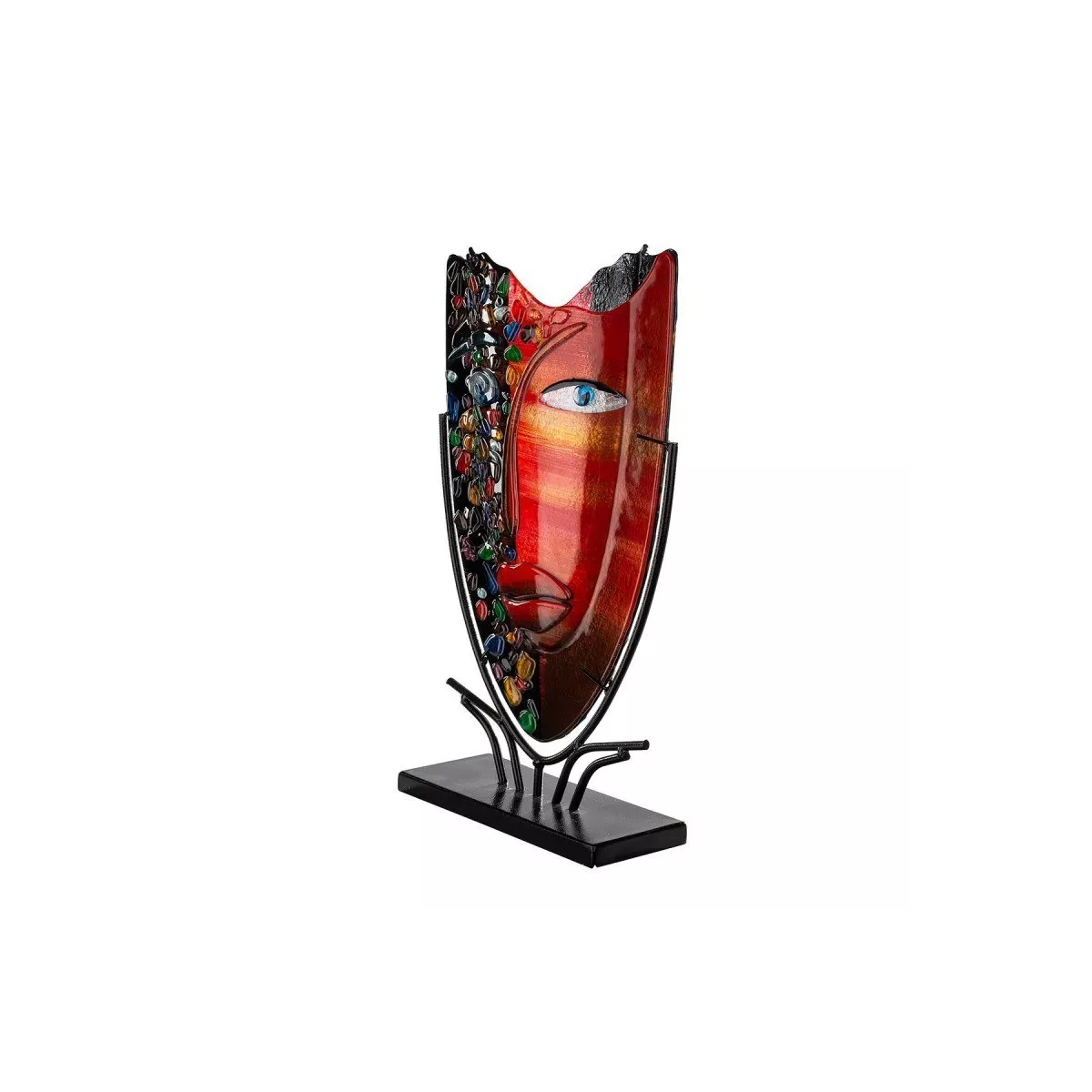 Vase Pâte de verre Visage H.47 cm