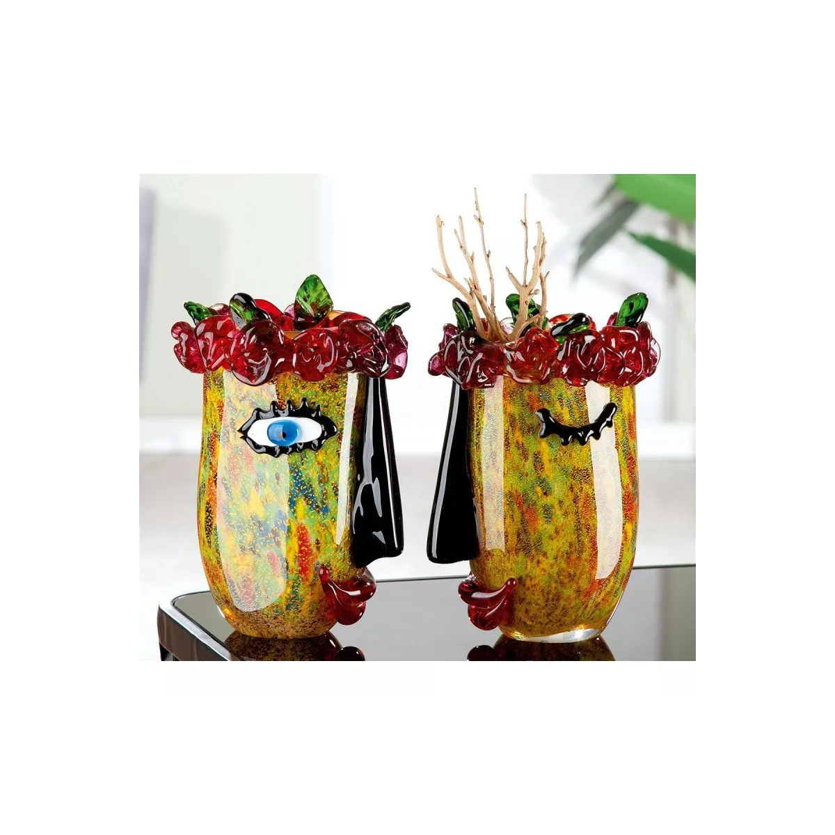 Vase Pâte de verre Flora H.32 cm