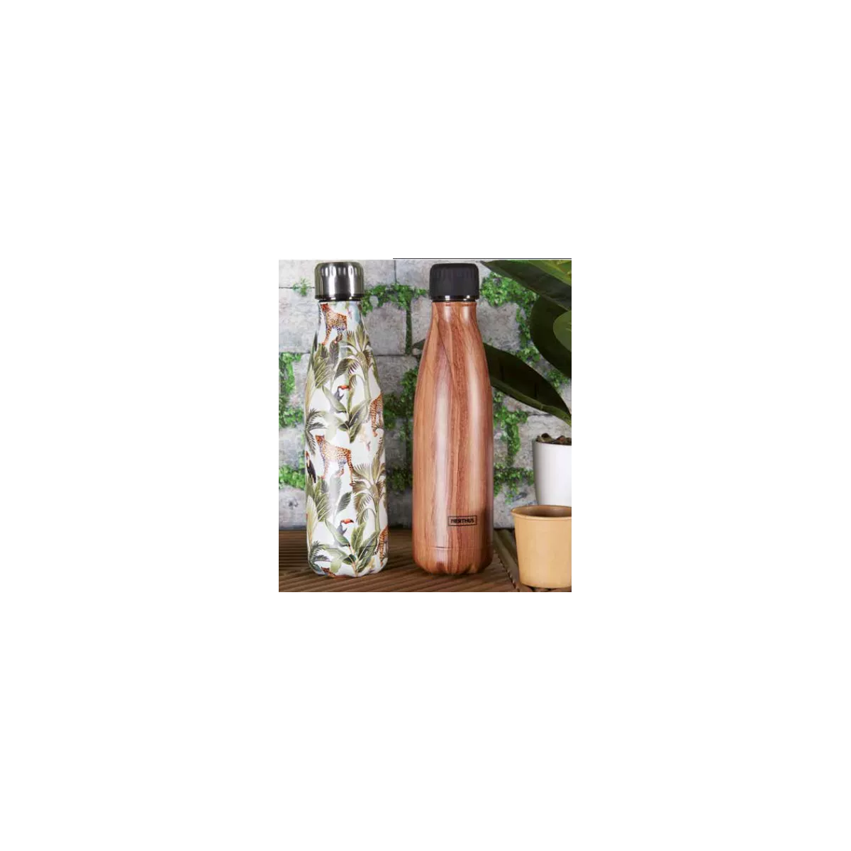 Bouteille Inox décor bois 500ml