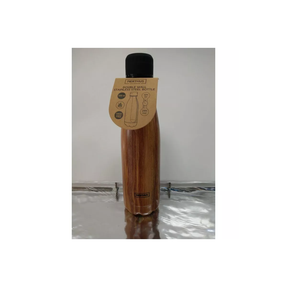 Bouteille Inox décor bois 500ml