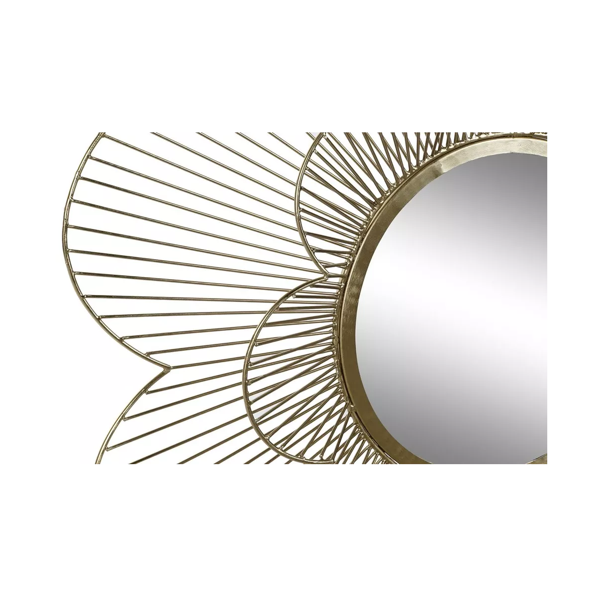 Miroir Métal Doré Fleur 80x80