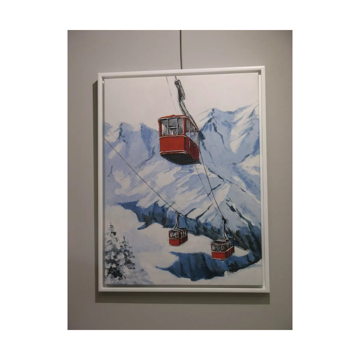 Tableau Télécabines Rouge 60x80