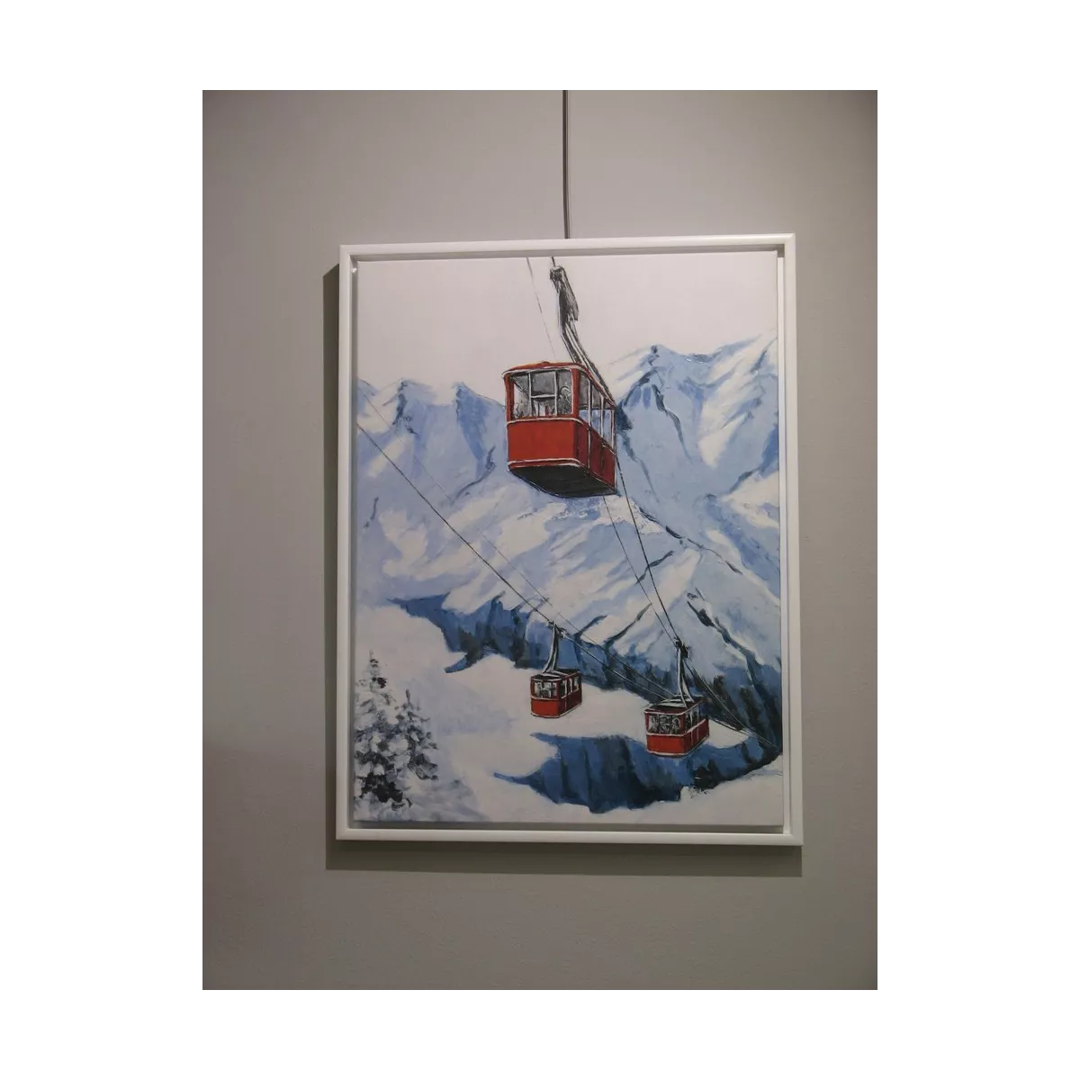 Tableau Télécabines Rouge 60x80