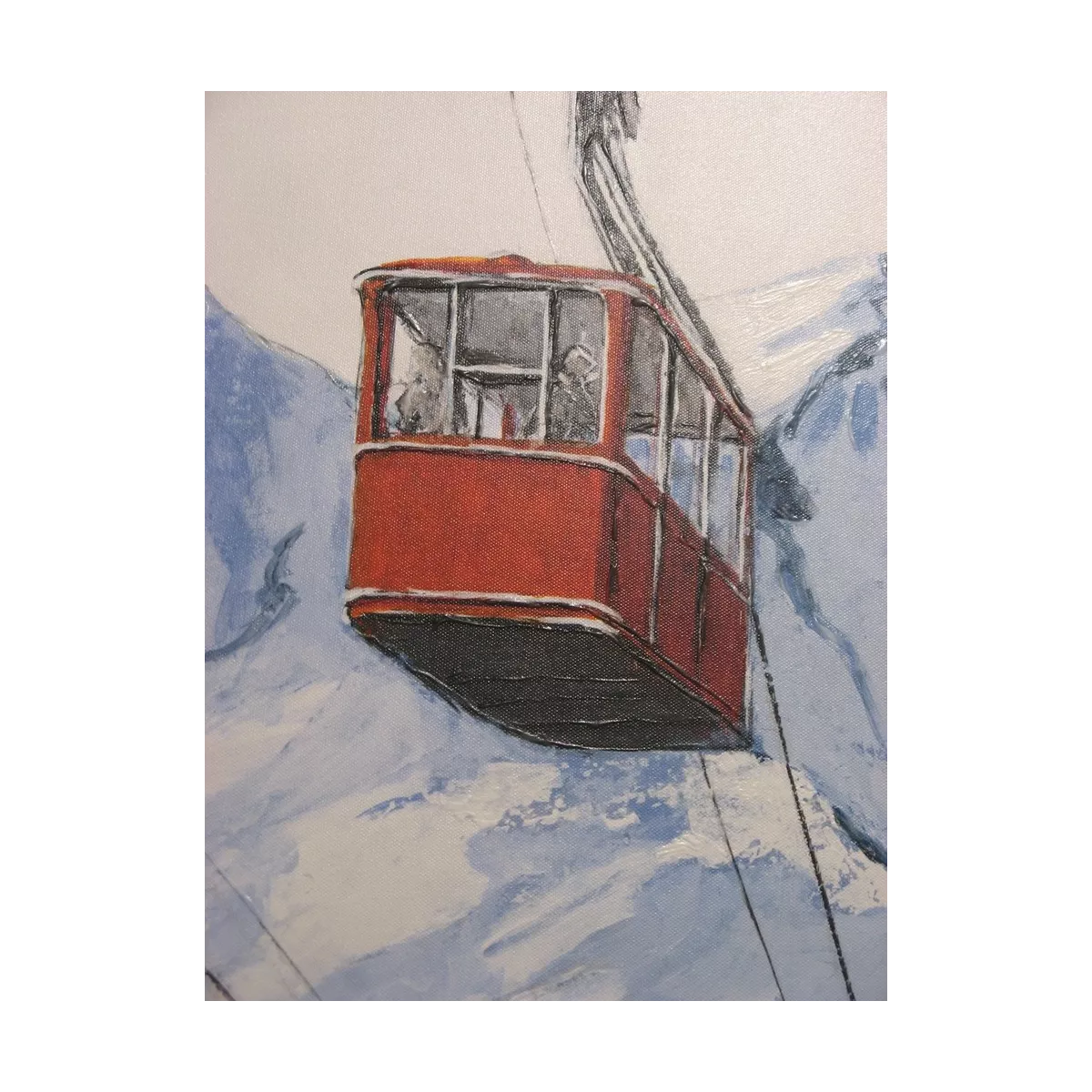 Tableau Télécabines Rouge 60x80