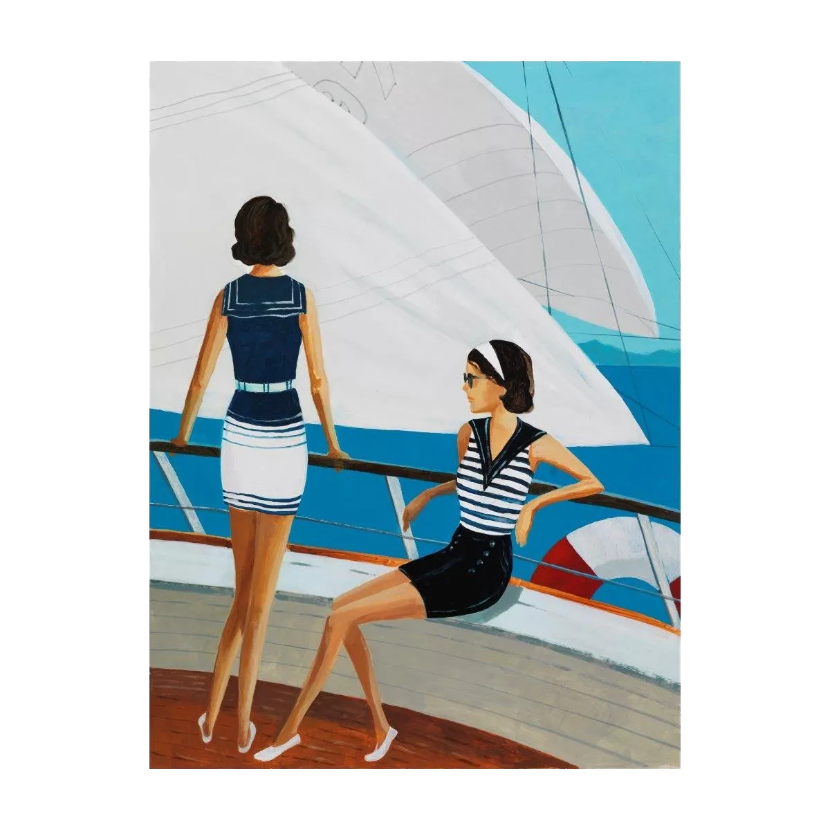 Tableau Femmes sur Voilier 60x80
