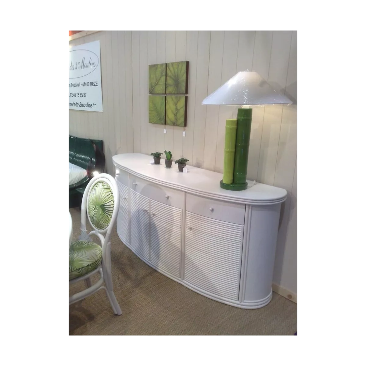 Bahut Kos 214 cm 4 Portes Ivoire