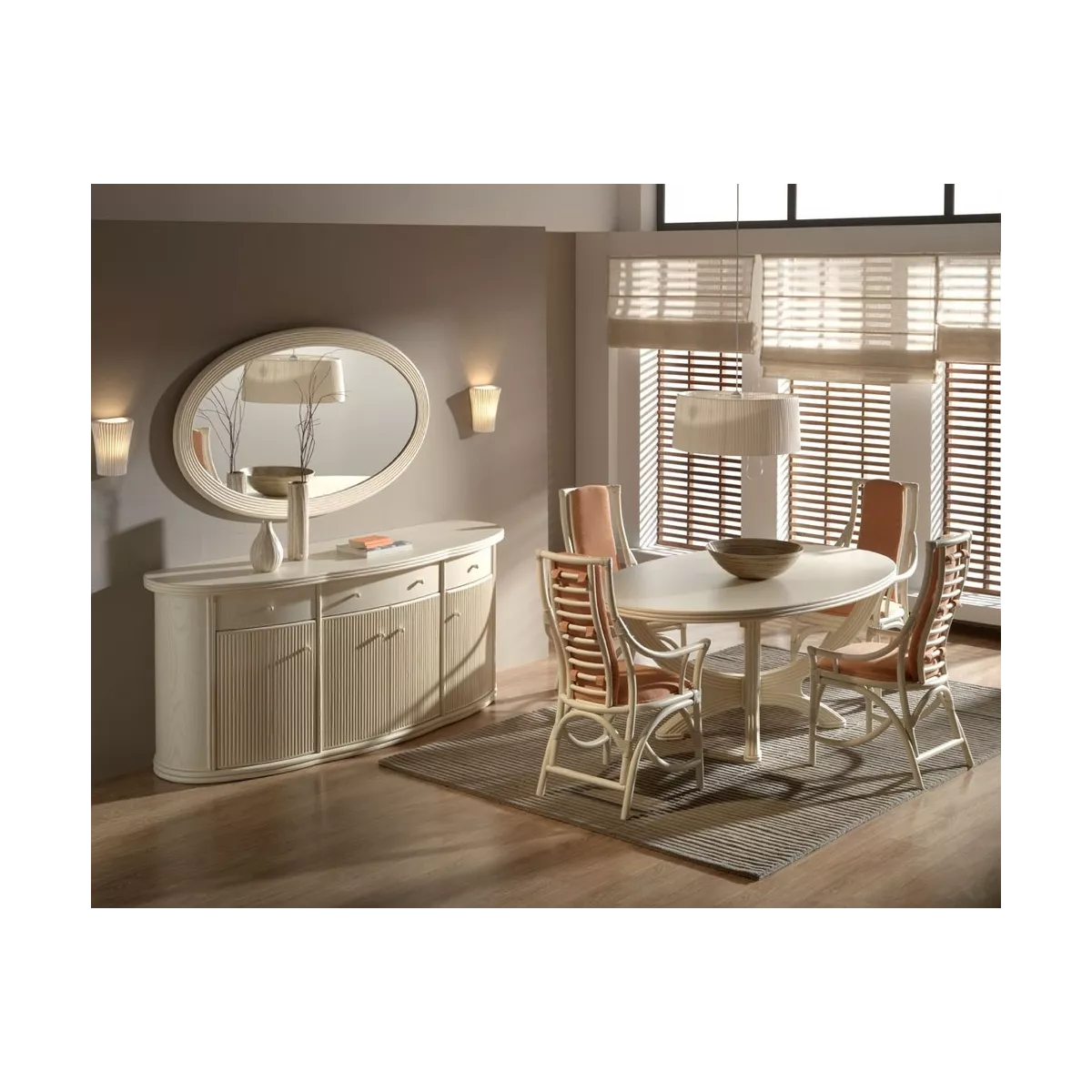 Bahut Kos 214 cm 4 Portes Ivoire