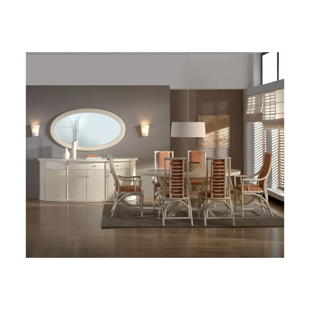 Bahut Kos 214 cm 4 Portes Ivoire