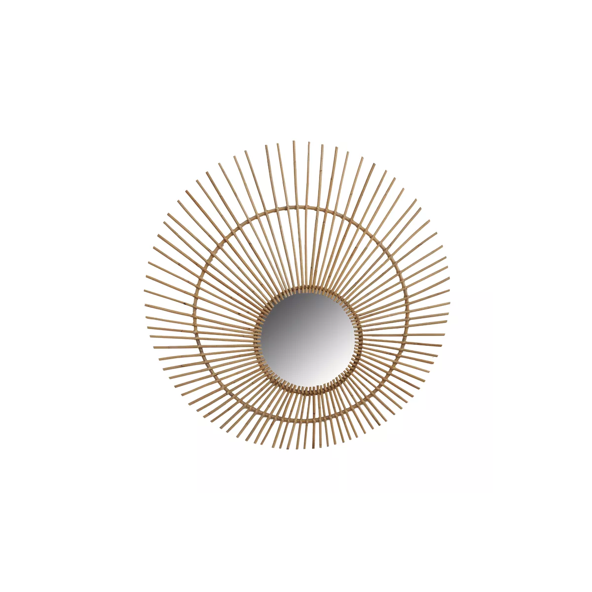 Miroir Paon Rotin Naturel 120x120