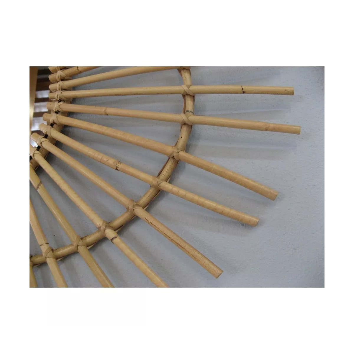 Miroir Paon Rotin Naturel 120x120