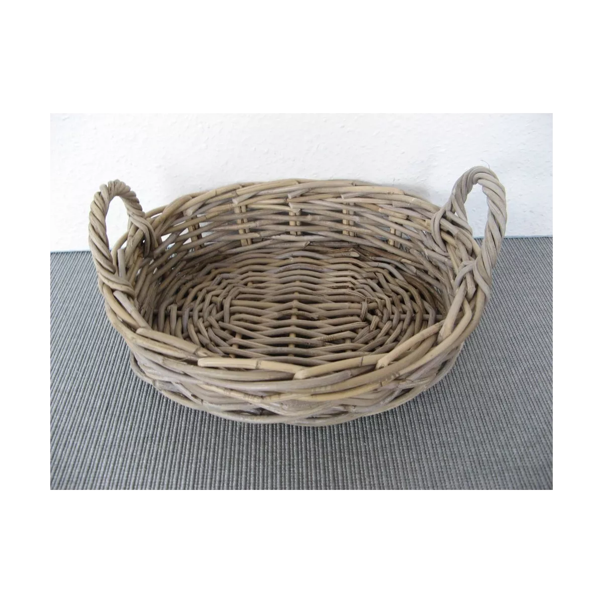 Corbeille Ovale Rotin Gris 34x29