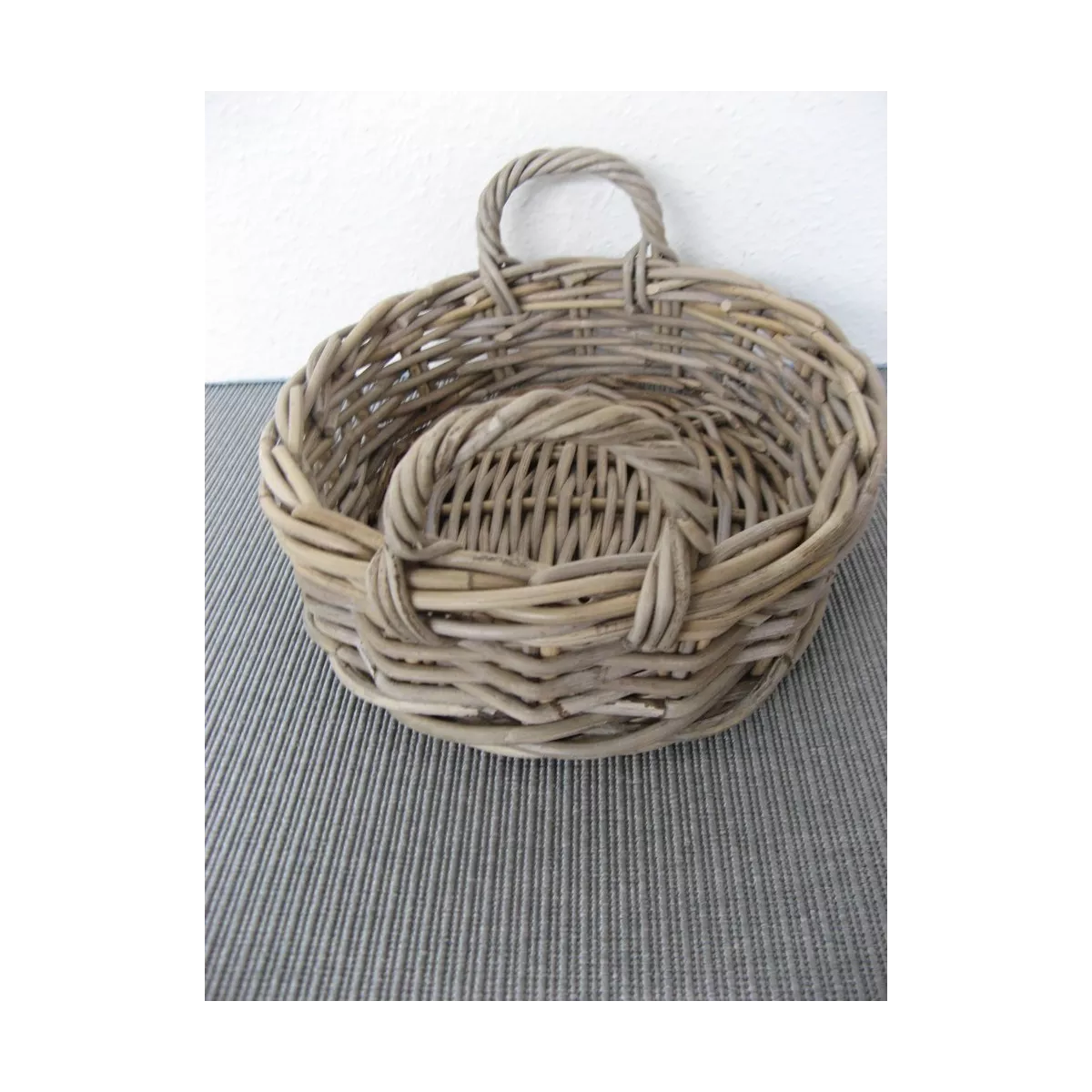 Corbeille Ovale Rotin Gris 34x29